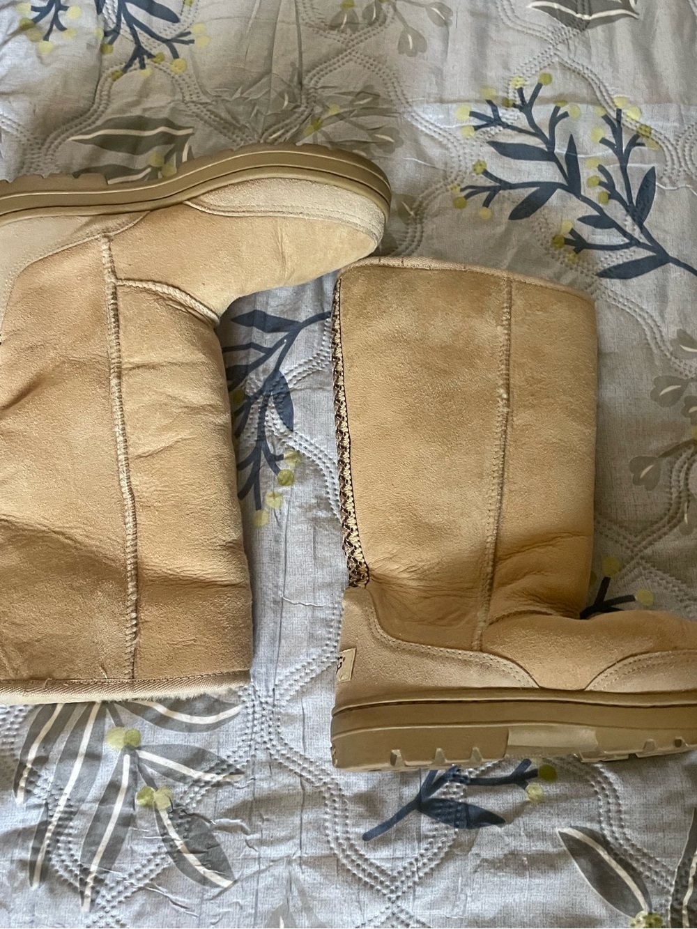 Ugg Ultra Tall Braid Sheepskin Tan Boots Size 8